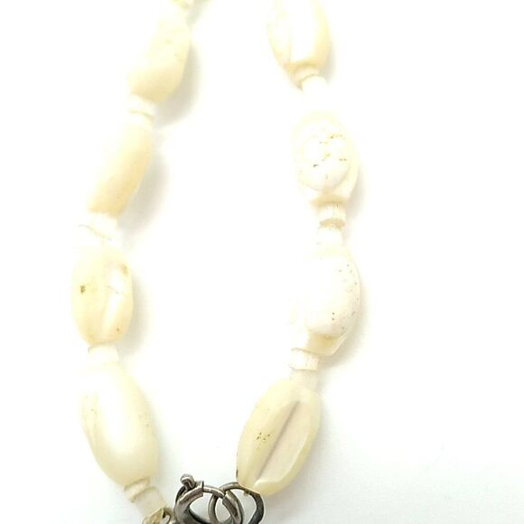 Cultured Freshwater Rice Pearl Necklace Vintage Baroque Single Strand w/Spacers - Picture 9 of 10